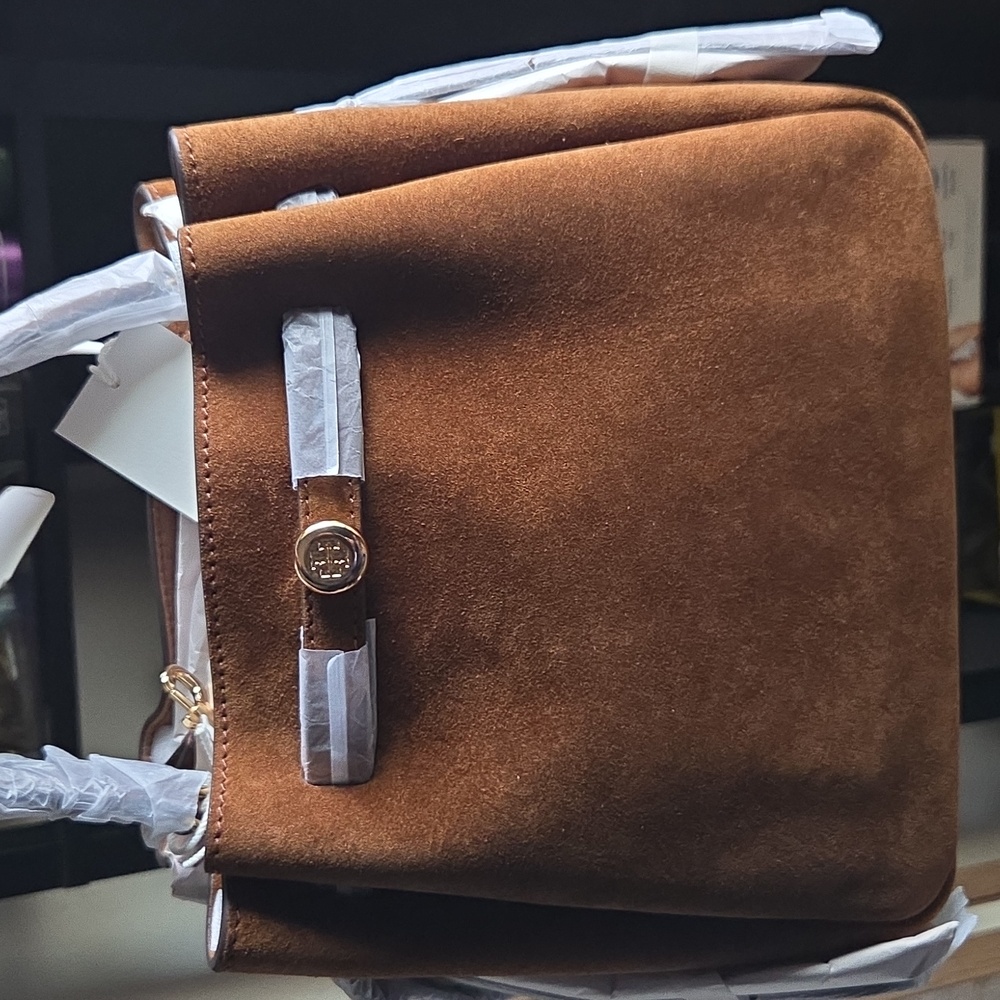 Tory Burch Romy Suede Bucket Bag NWT Color: Caramel